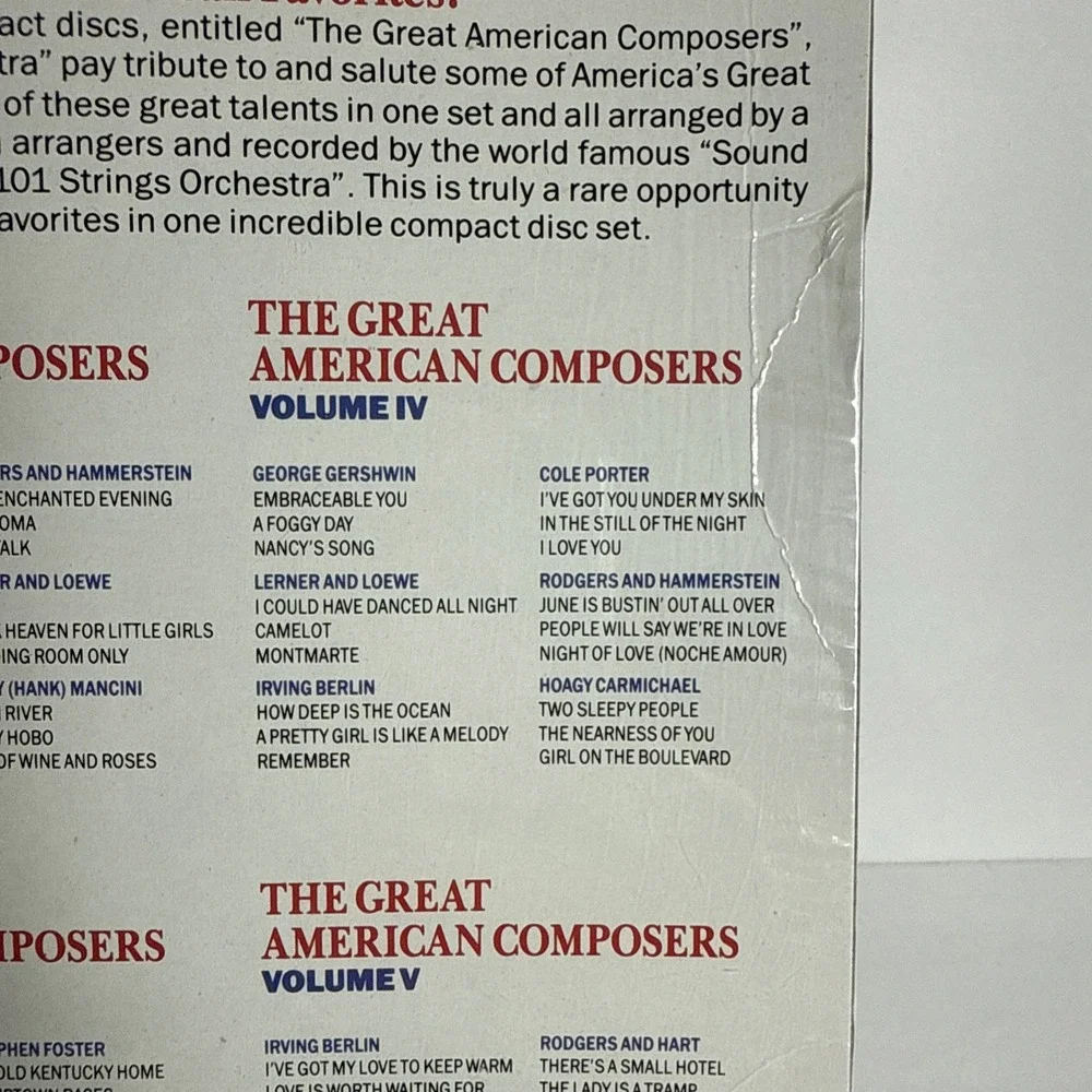 The Great American Composers - 101 Strings - 5-CD Set - New,‎ Sealed